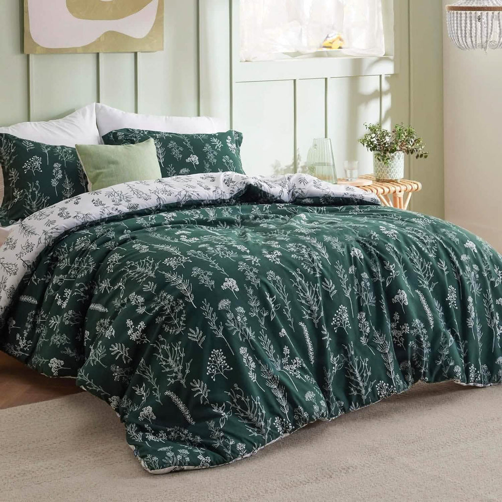 Duvet Cover Set, Reversible Floral Print, Breathable Construction for Bedroom Bedding Refresh and Everyday Comfort, 4 Sizes and 13 Colors image 48