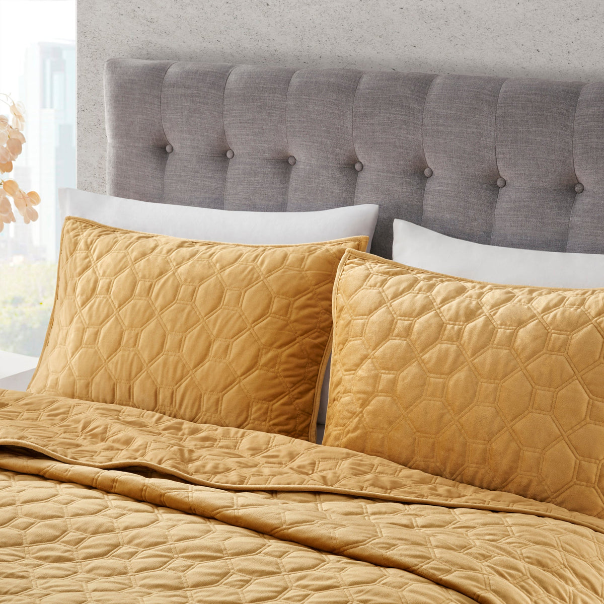Cozy Throw Blanket, Harper 3 Piece Velvet Quilt Set, Machine-Washable Care for Sofas, Beds and Relaxing at Home, 2 Sizes and 7 Colors image 49