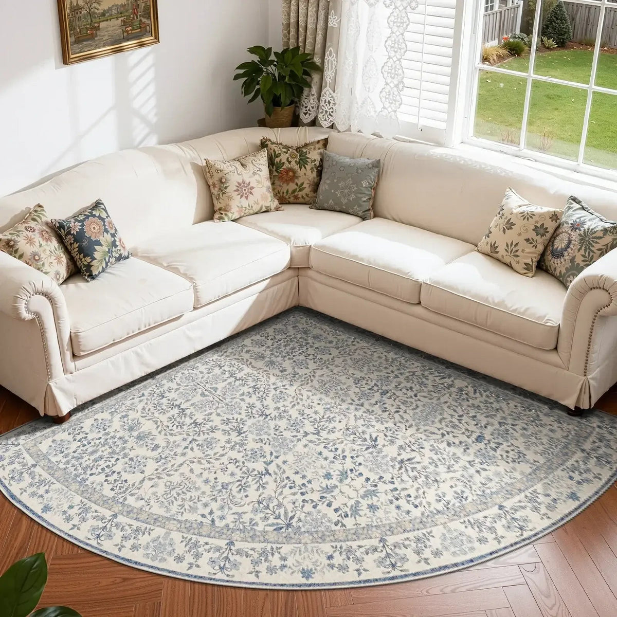Area Rug, Vintage Foliage Floral, Lightweight Design, Non-Slip Design for Hallways, Dining Spaces and Home Decor, 19 Sizes and 4 Colors image 49