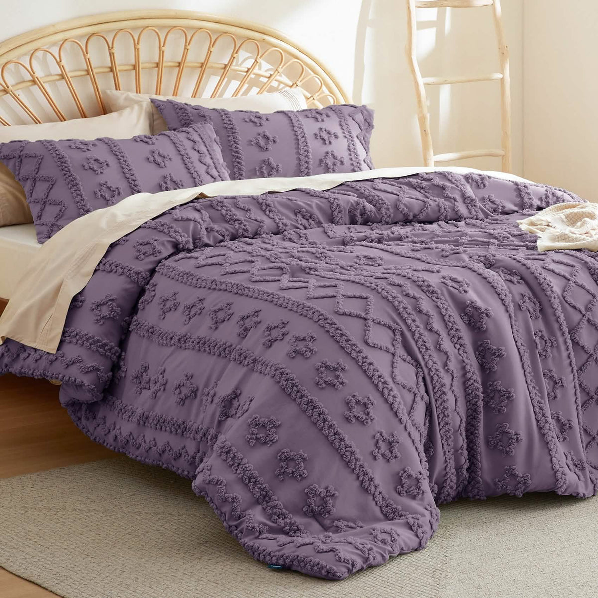 Bed Comforter, Boho Deluxe Embroidery Set, Breathable Construction, Machine-Washable Care for Everyday Bedding and Comfortable Sleep image 49