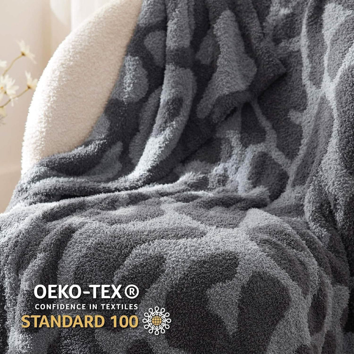 Cozy Throw Blanket, Feather Yarn, Lightweight Design, Machine-Washable Care for Sofas, Beds and Relaxing at Home, 2 Sizes and 12 Colors image 49