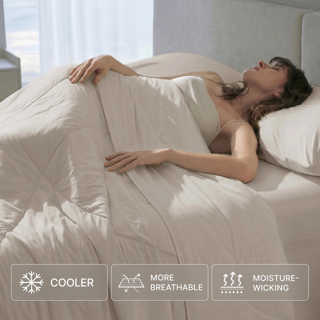 Bed Comforter, Ivory Cooling, Breathable Construction for Everyday Bedding and Comfortable Sleep, 3 Size Options image 49
