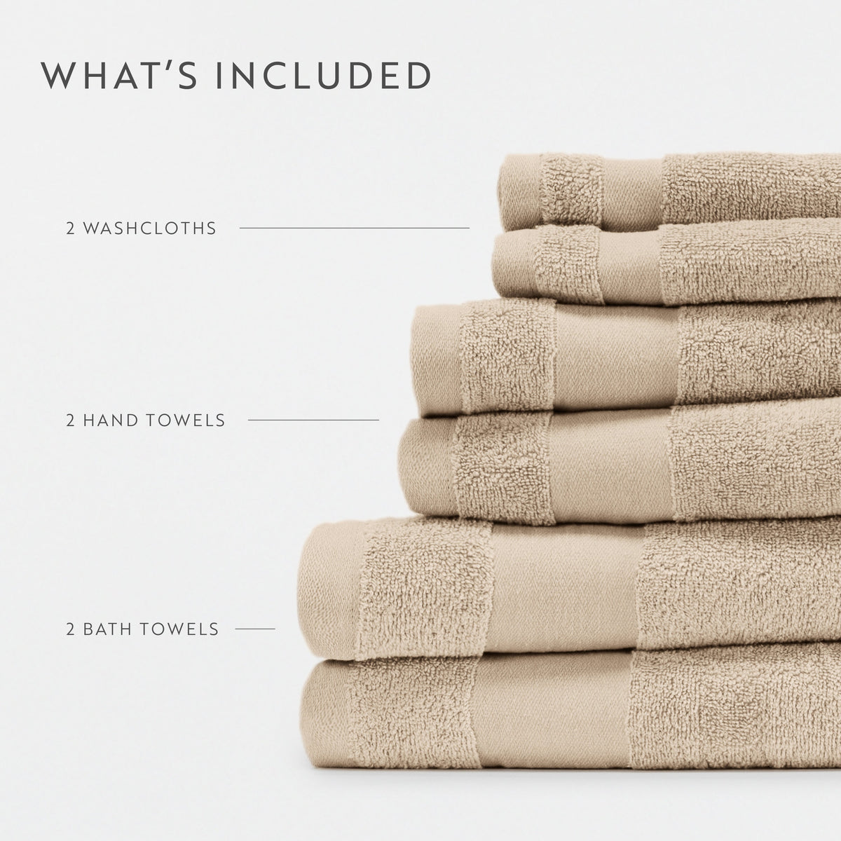 Bath Towel Set, Ultra Soft 100% Cotton 6 Piece, Machine-Washable Care for Home Bathrooms and Everyday Care, 8 Color Options image 49