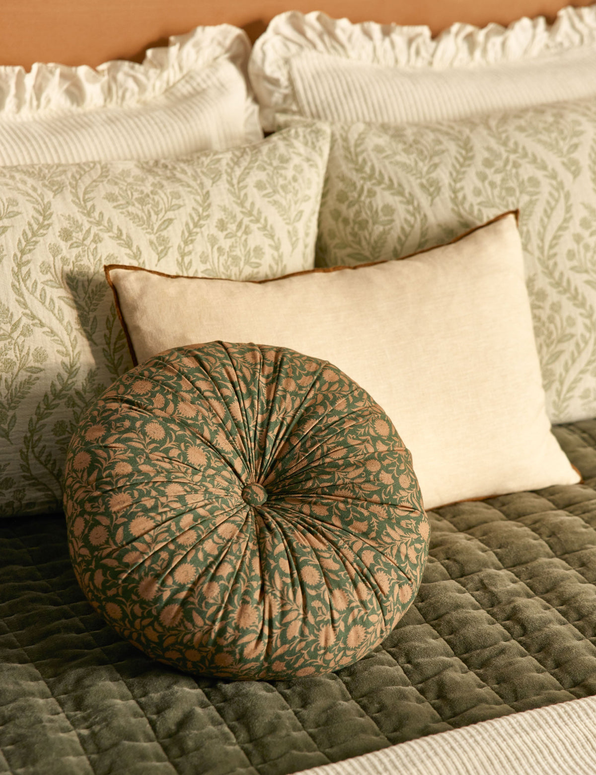Bed Pillow, Carys Contrast Linen for Everyday Sleep and Guest Room Bedding, 8 Color Options image 50