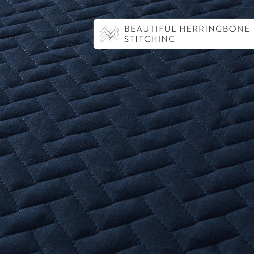 Quilted Coverlet Set, 3 Piece Herringbone for Guest Bedrooms, Layered Beds and Everyday Bedding, 3 Sizes and 6 Colors image 50