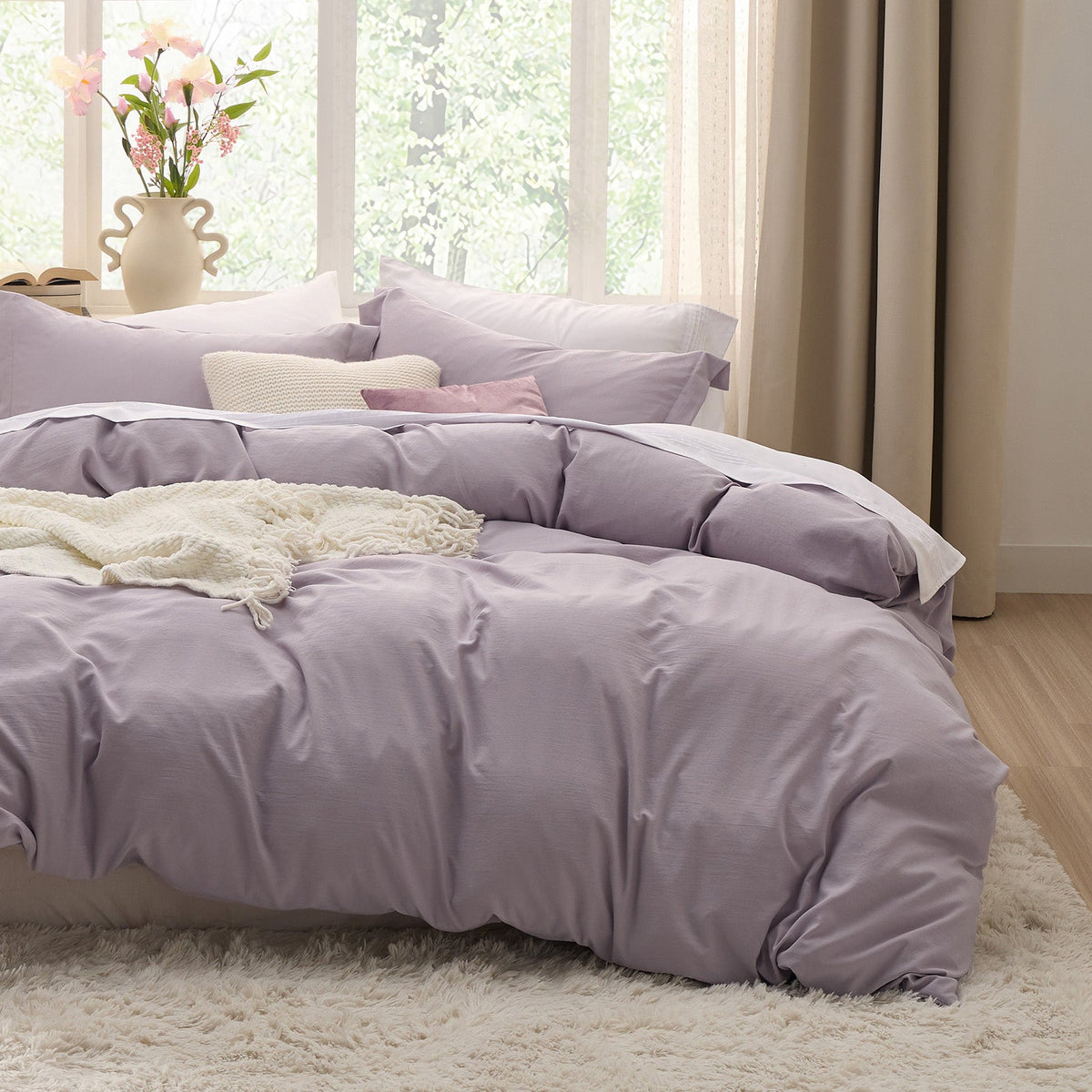Duvet Cover Set, Ultra Soft Hypoallergenic Microfiber, Lightweight Design for Guest Rooms and Everyday Bedroom Styling image 50