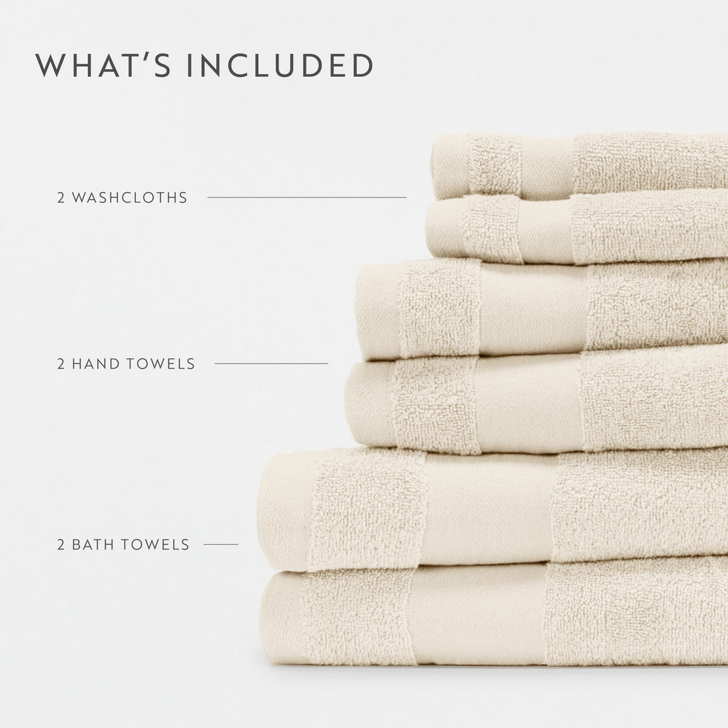 Bath Towel Set, Ultra Soft 100% Cotton 6 Piece, Machine-Washable Care for Home Bathrooms and Everyday Care, 8 Color Options image 50