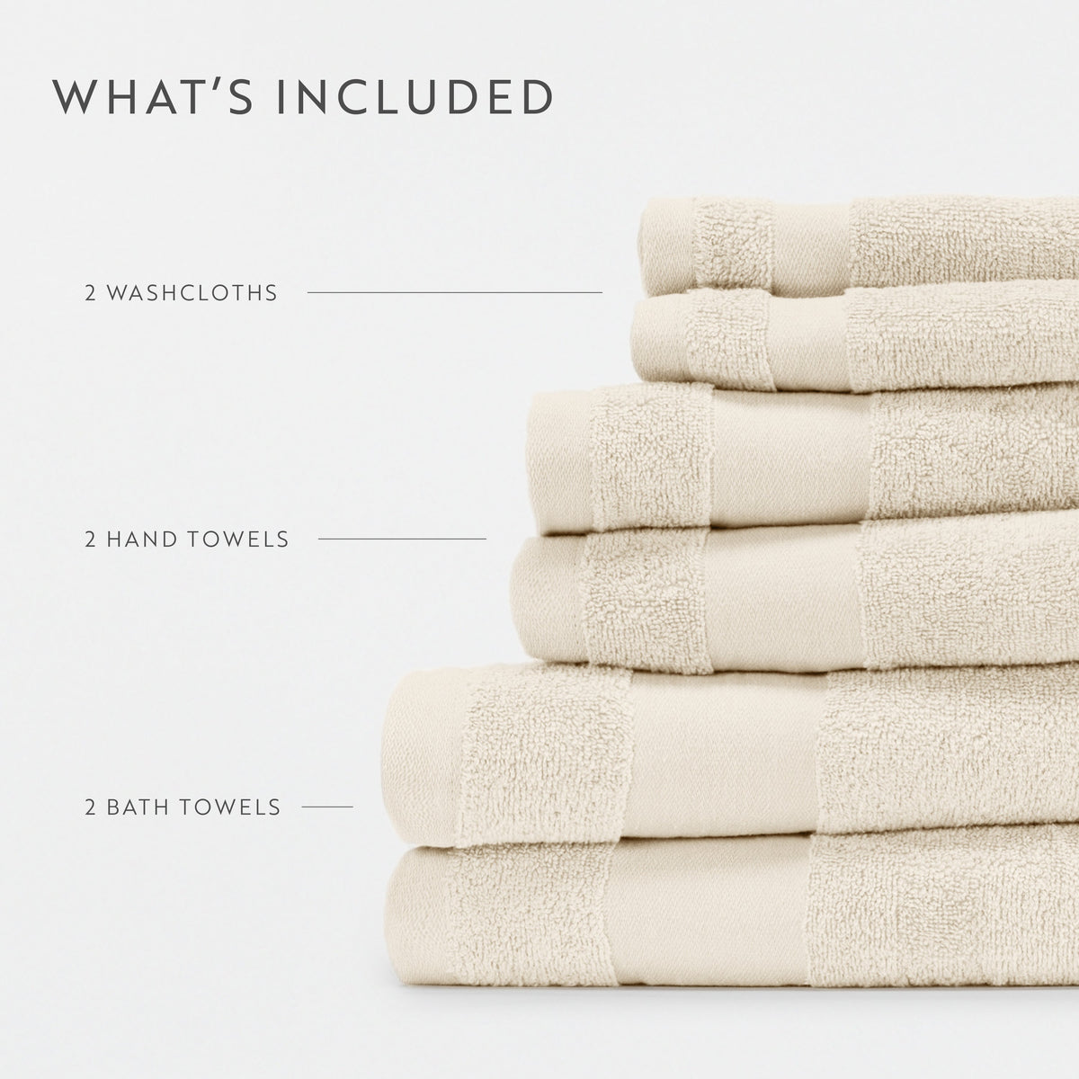 Bath Towel Set, Ultra Soft 100% Cotton 6 Piece, Machine-Washable Care for Home Bathrooms and Everyday Care, 8 Color Options image 50