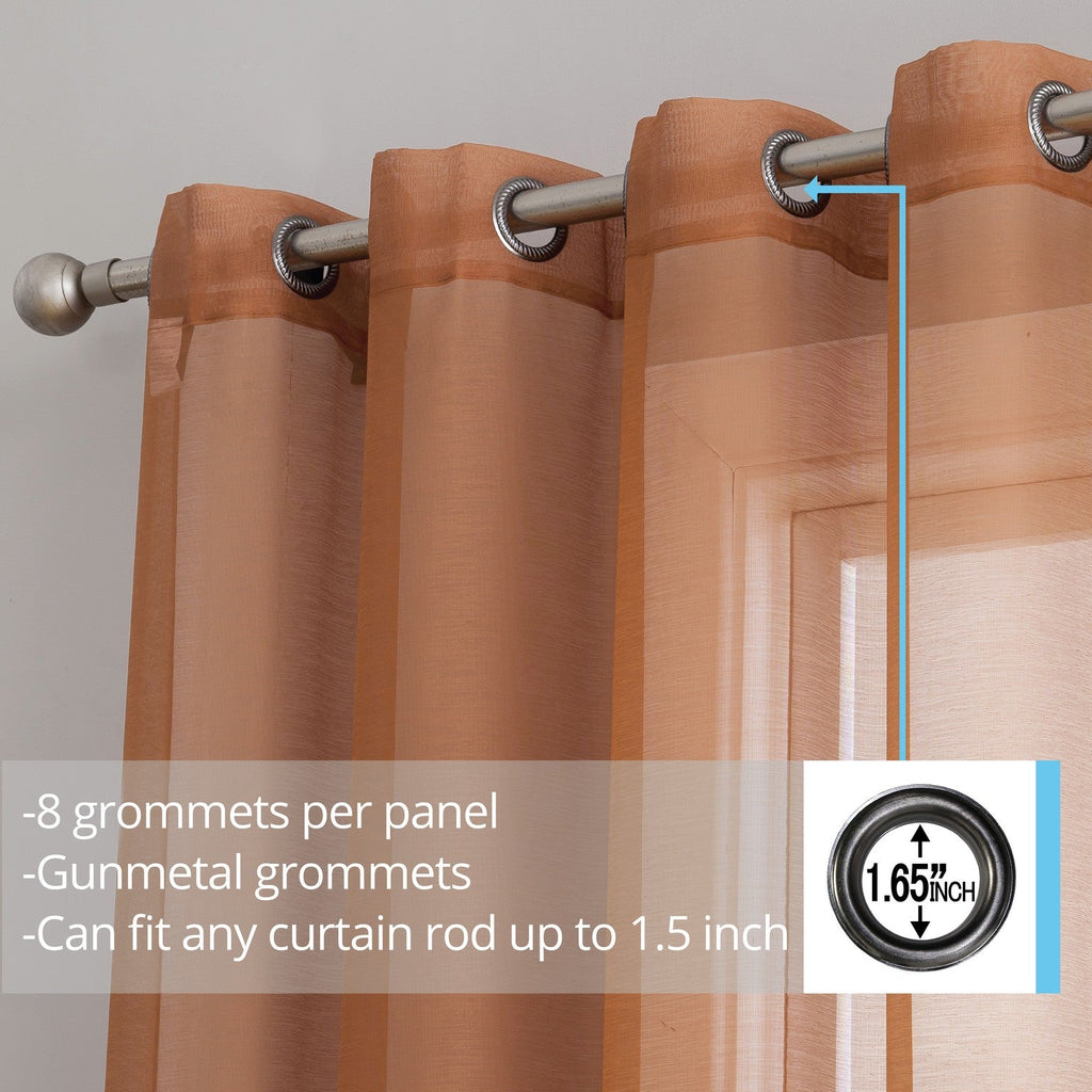 Window Curtain, Victoria Semi Sheer Grommet Panels for Windows, Room Styling and Everyday Privacy, 14 Sizes and 28 Colors image 50