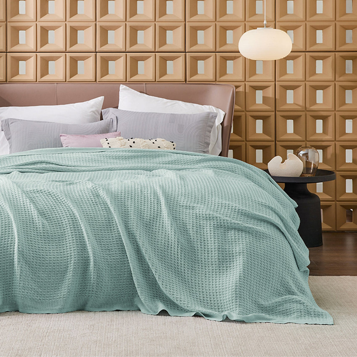 Cozy Throw Blanket, Cotton Waffle Weave, Lightweight Design, Breathable Construction for Living Rooms, Bedrooms and Everyday Lounging image 50