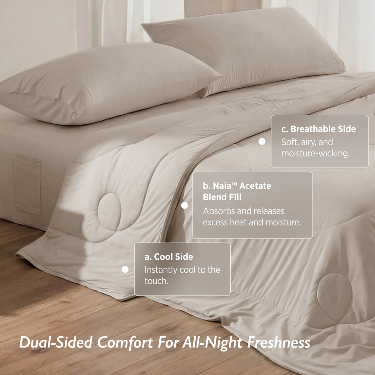 Bed Comforter, Ivory Cooling, Breathable Construction for Everyday Bedding and Comfortable Sleep, 3 Size Options image 50