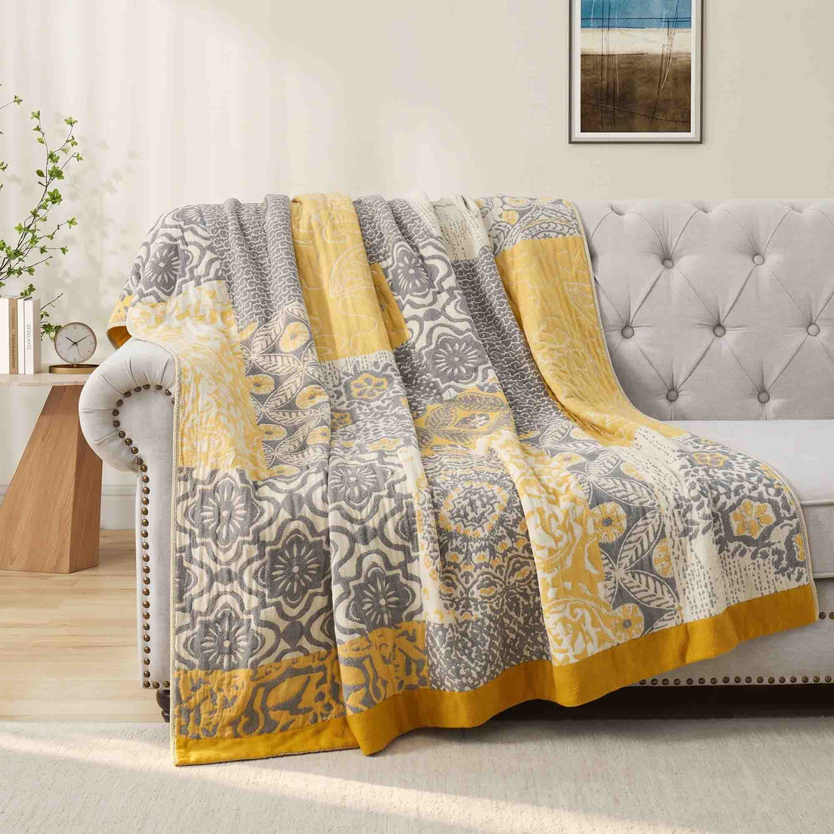 Cozy Throw Blanket, Boho Cotton, Machine-Washable Care for Living Rooms, Bedrooms and Everyday Lounging, 12 Color Options image 50