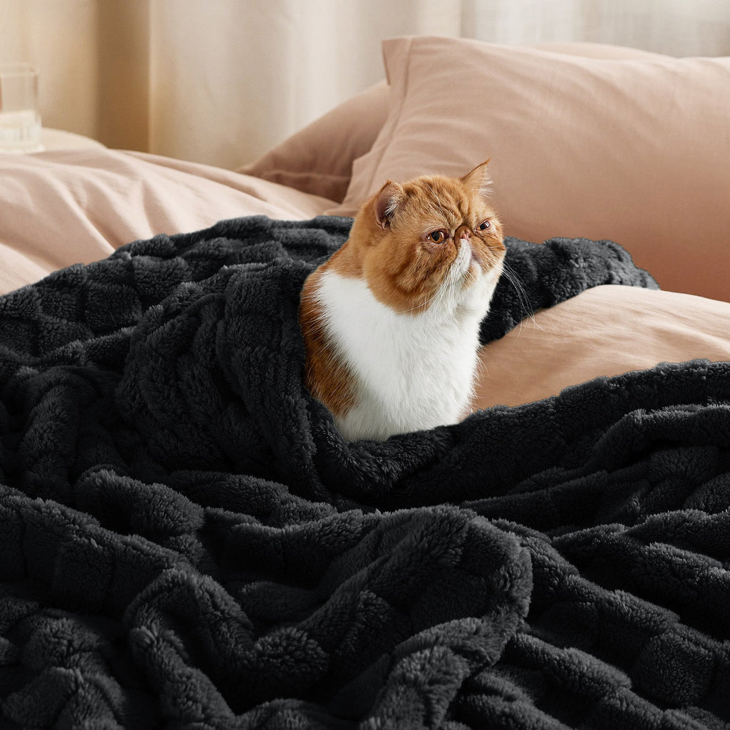 Cozy Throw Blanket, Jacquard Shaggy Sherpa for Living Rooms, Bedrooms and Everyday Lounging, 4 Sizes and 19 Colors image 51