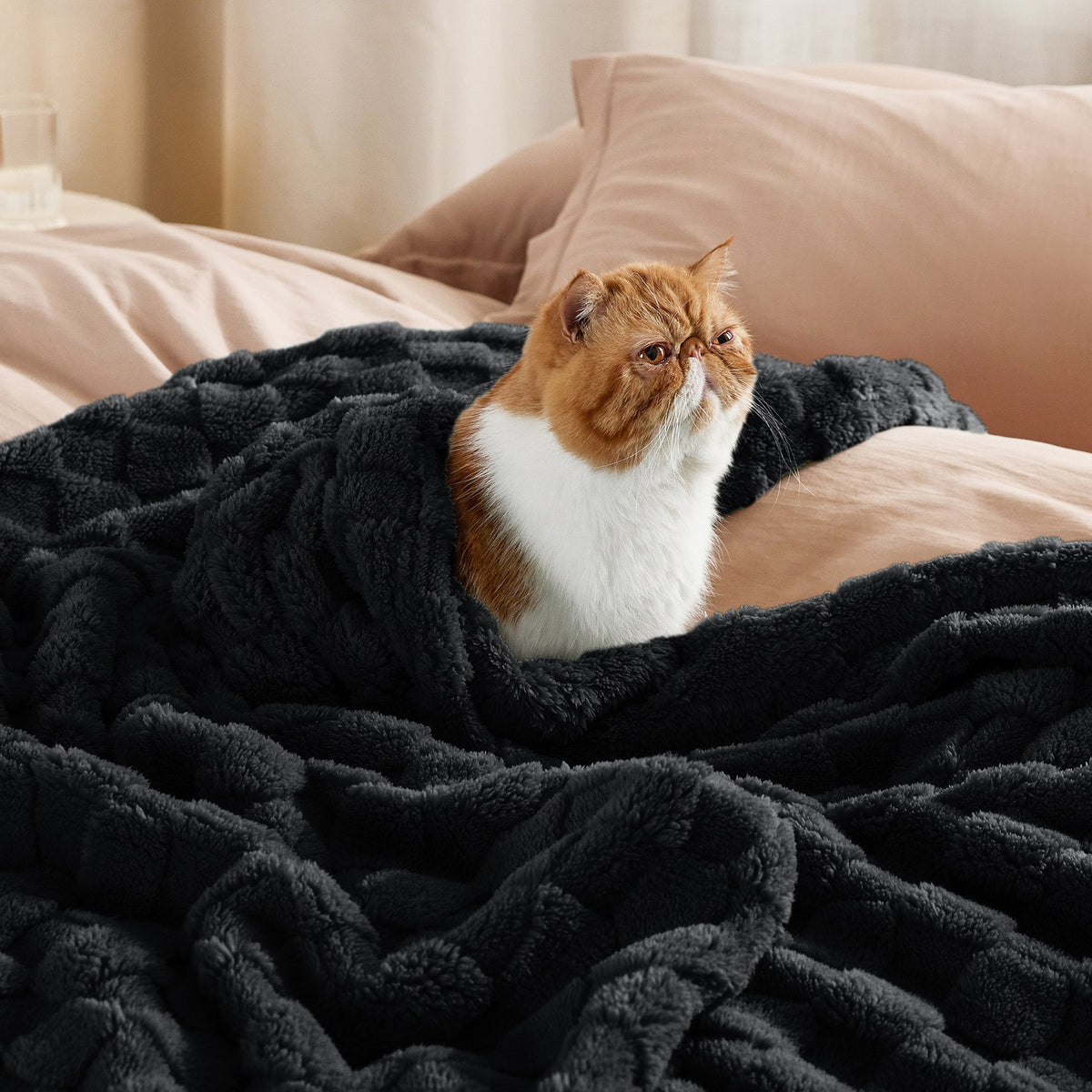Cozy Throw Blanket, Jacquard Shaggy Sherpa for Living Rooms, Bedrooms and Everyday Lounging, 4 Sizes and 19 Colors image 51