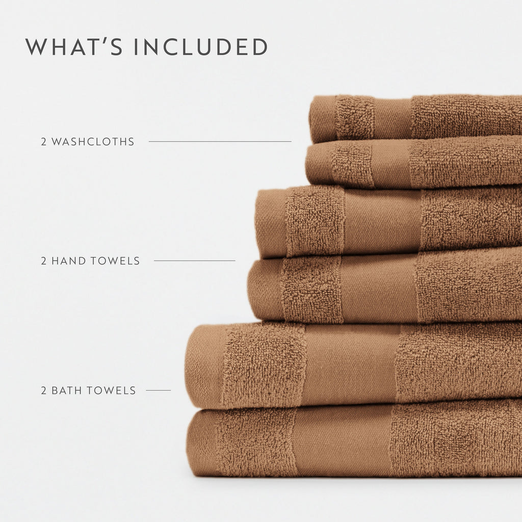 Bath Towel Set, Ultra Soft 100% Cotton 6 Piece, Machine-Washable Care for Home Bathrooms and Everyday Care, 8 Color Options image 51