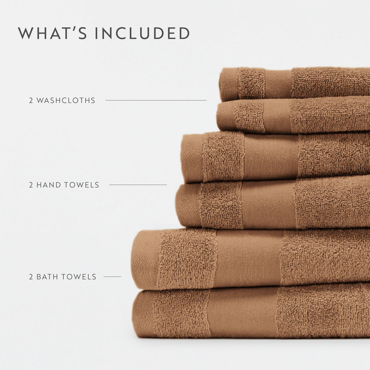 Bath Towel Set, Ultra Soft 100% Cotton 6 Piece, Machine-Washable Care for Home Bathrooms and Everyday Care, 8 Color Options image 51