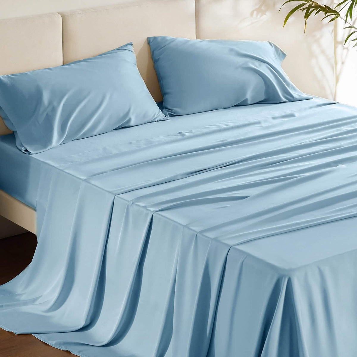 Bed Sheet Set, Rayon Derived from Bamboo, Cooling Comfort, Breathable Construction for Everyday Bedroom Comfort and Guest Rooms image 51