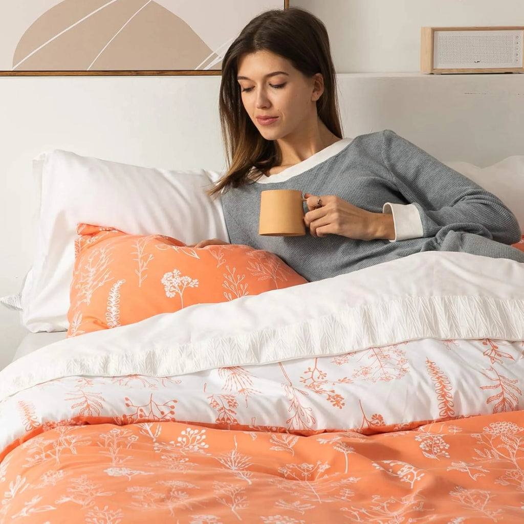 Down & Feather Comforter, Floral Set, Machine-Washable Care for Everyday Bedding and Comfortable Sleep, 7 Sizes and 13 Colors image 51