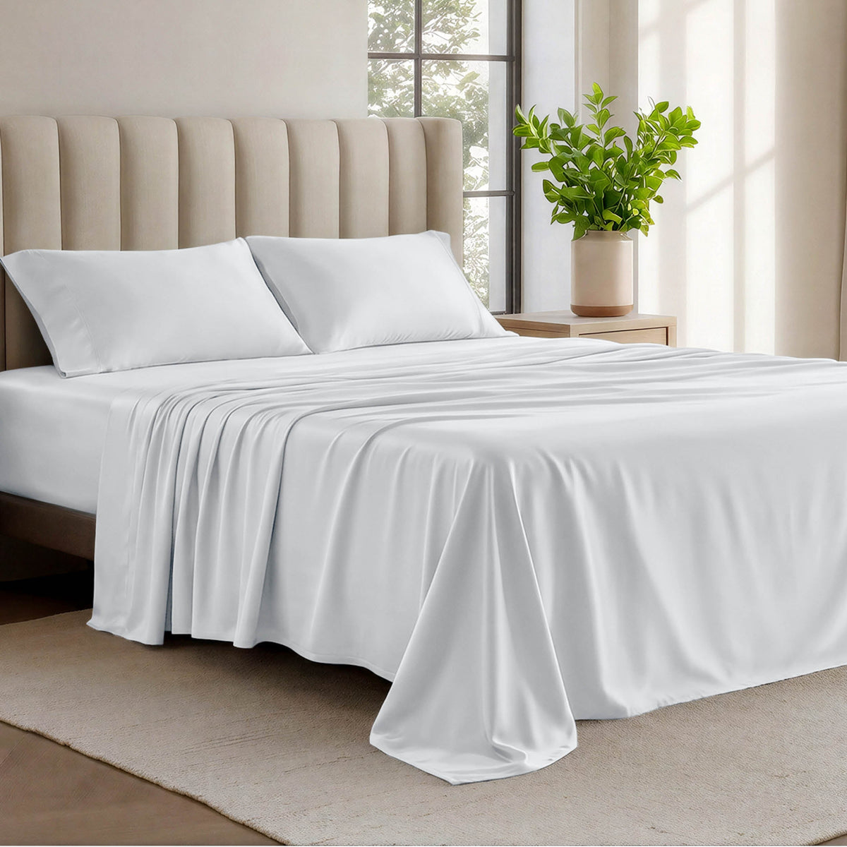 Bed Sheet Set, Organic Cotton Jersey for Master Bedrooms, Guest Beds and Daily Use, 6 Sizes and 9 Colors image 51