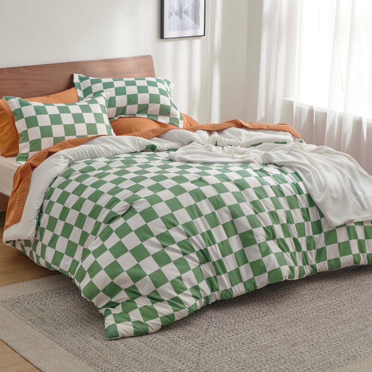 Bed Comforter, Retro Botanical Set for Everyday Bedding and Comfortable Sleep, 4 Sizes and 9 Colors image 51