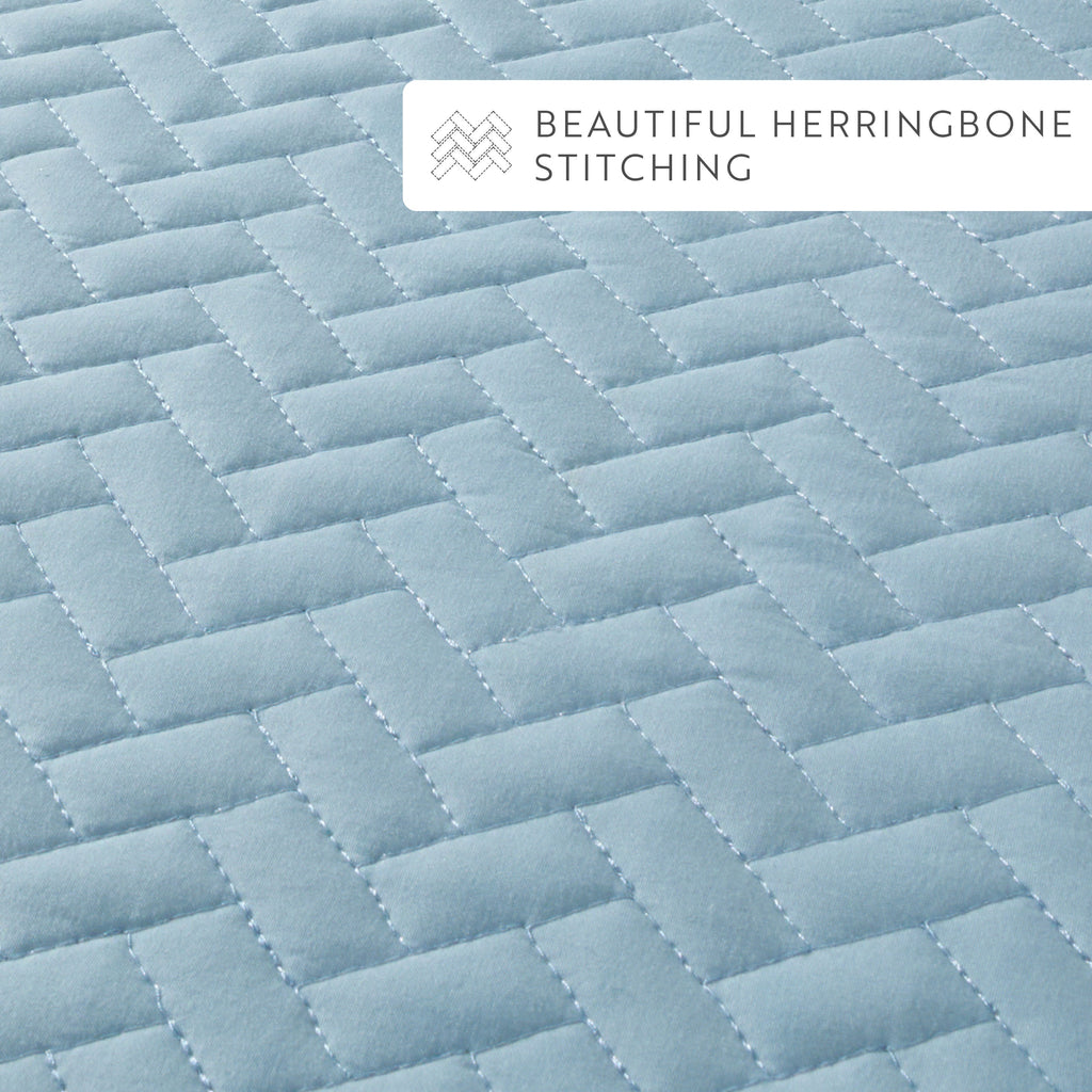 Quilted Coverlet Set, 3 Piece Herringbone for Guest Bedrooms, Layered Beds and Everyday Bedding, 3 Sizes and 6 Colors image 51