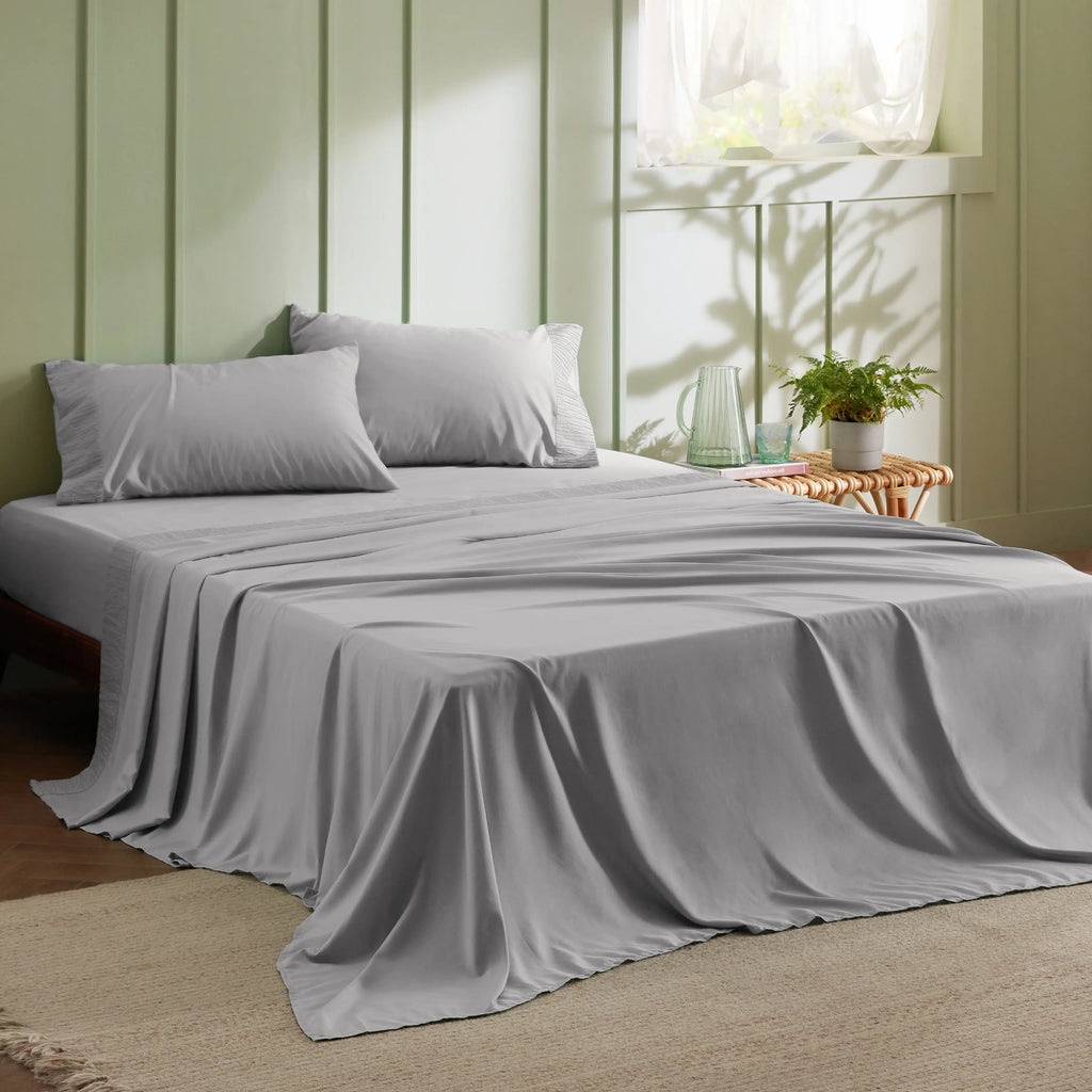 Bed Sheet Set, Ruched, Cooling Comfort, Breathable Construction for Master Bedrooms, Guest Beds and Daily Use, 7 Sizes and 14 Colors image 52