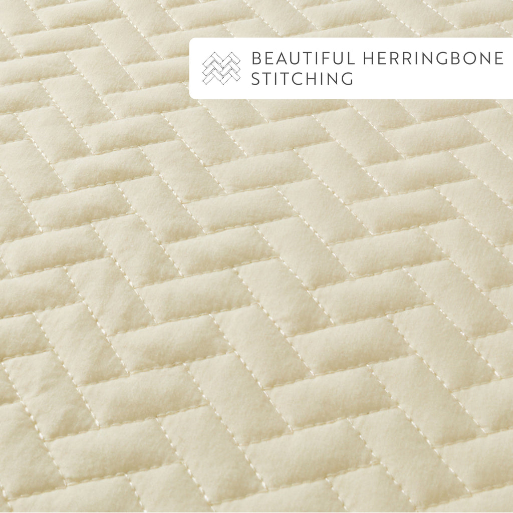 Quilted Coverlet Set, 3 Piece Herringbone for Guest Bedrooms, Layered Beds and Everyday Bedding, 3 Sizes and 6 Colors image 52