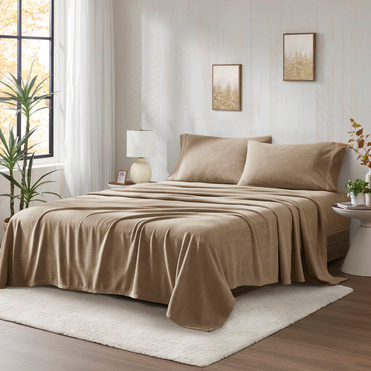 Bed Sheet Set, Micro Fleece, Machine-Washable Care for Everyday Bedroom Comfort and Guest Rooms, 6 Sizes and 15 Colors image 52