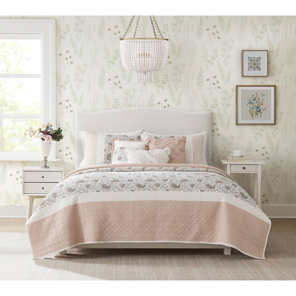 Cozy Throw Blanket, Dawn 6 Piece Cotton Percale Quilt Set, Machine-Washable Care for Sofas, Beds and Relaxing at Home, 2 Sizes and 5 Colors image 52
