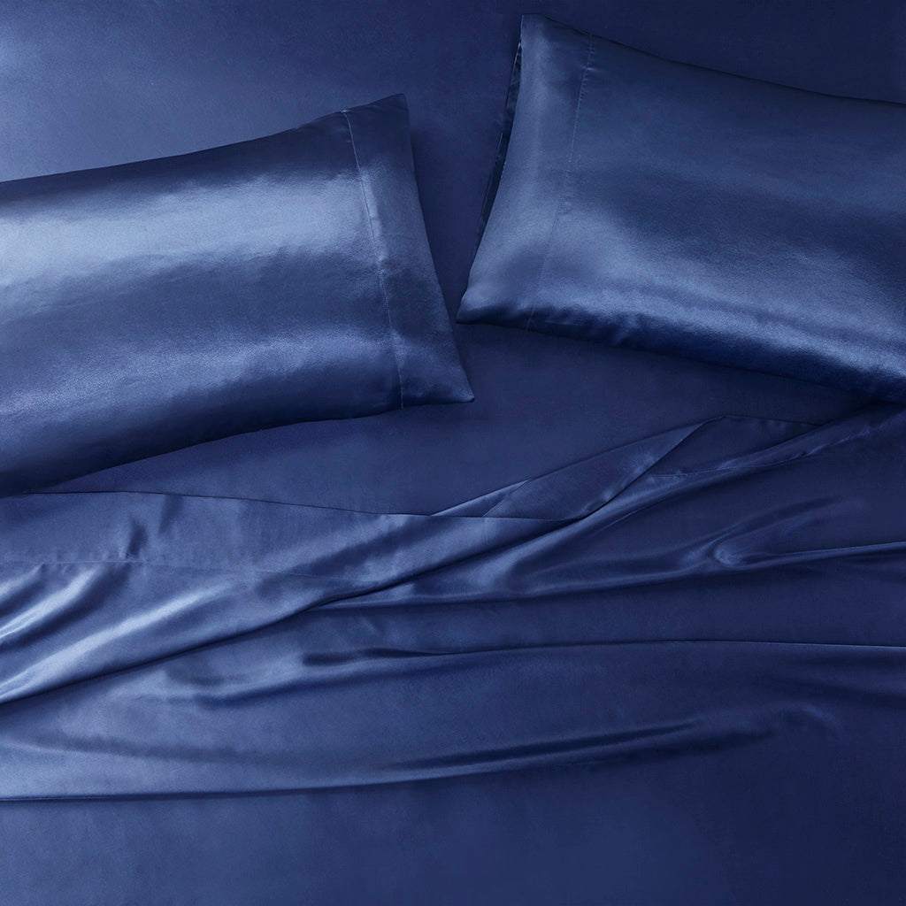 Bed Sheet Set, Satin for Master Bedrooms, Guest Beds and Daily Use, 6 Sizes and 12 Colors, Designed for Everyday Home Use image 52