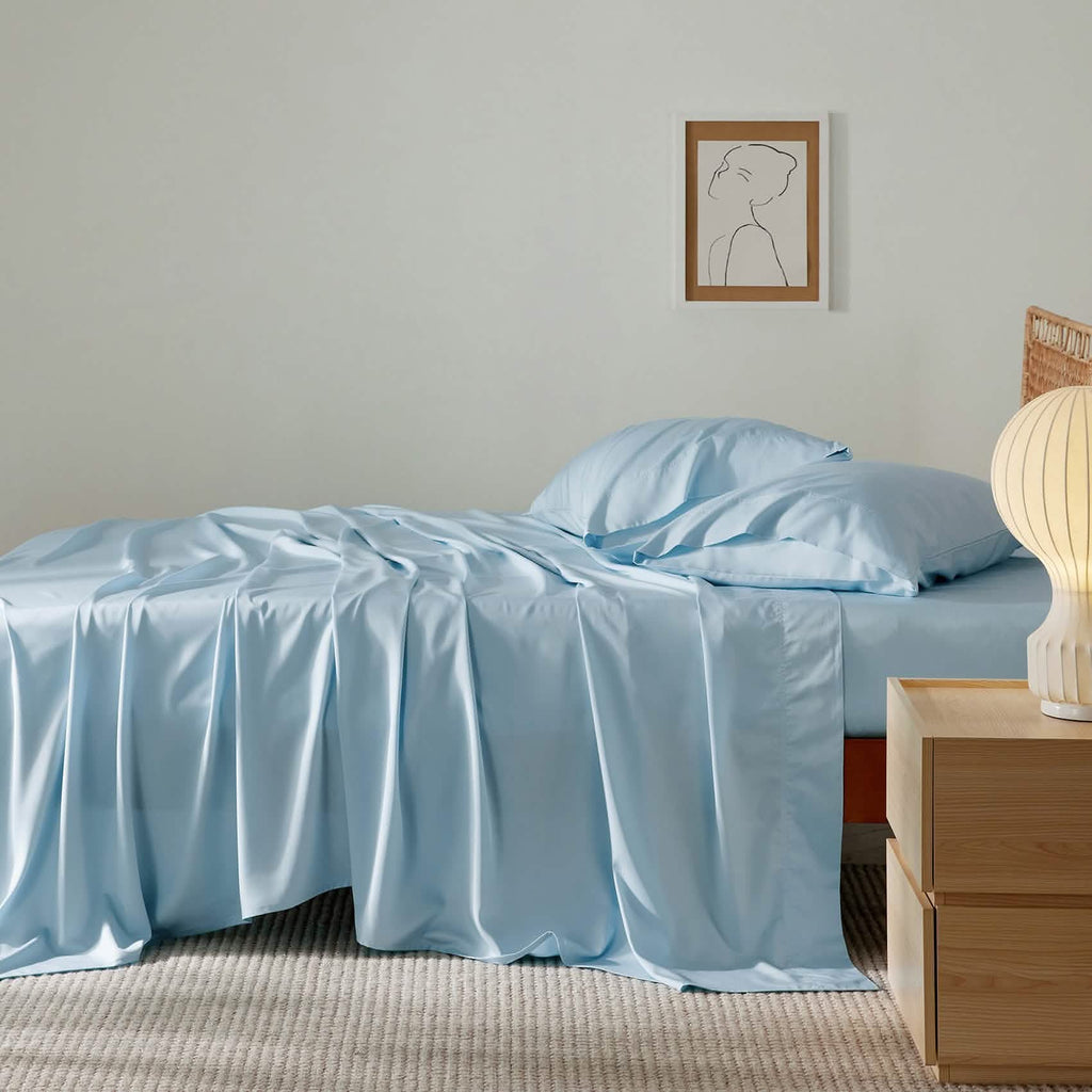 Bed Sheet Set, Rayon Derived from Bamboo, Cooling Comfort, Breathable Construction for Everyday Bedroom Comfort and Guest Rooms image 53