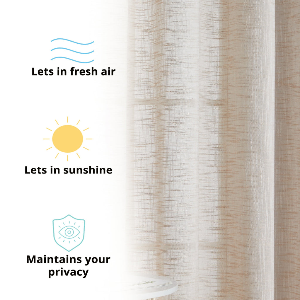Window Curtain, Madison Faux Linen Sheer Grommet Panels for Bedrooms, Living Rooms and Home Privacy, 8 Sizes and 10 Colors image 53