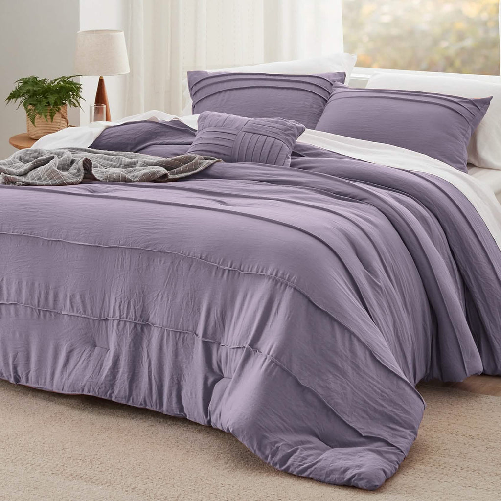 Bed Comforter, Pinch Pleat Set for Year-Round Bedroom Comfort and Restful Sleep, 5 Sizes and 19 Colors image 53