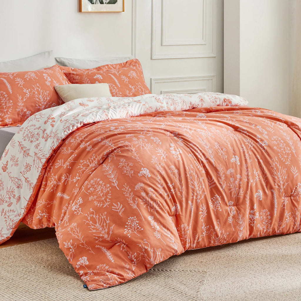 Down & Feather Comforter, Floral Set, Machine-Washable Care for Everyday Bedding and Comfortable Sleep, 7 Sizes and 13 Colors image 53