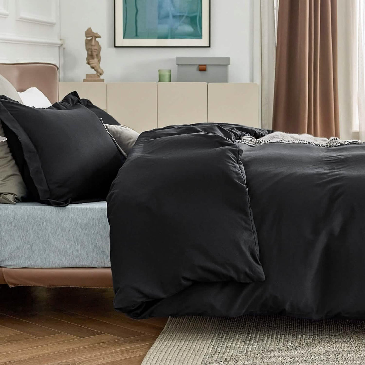 Duvet Cover Set, Brushed Microfiber for Guest Rooms and Everyday Bedroom Styling, 9 Sizes and 36 Colors image 53