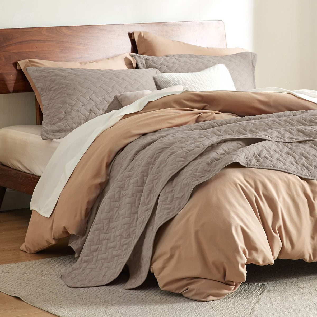 Cozy Throw Blanket, Basket weave Quilt Set, Lightweight Design for Living Rooms, Bedrooms and Everyday Lounging, 6 Sizes and 17 Colors image 53