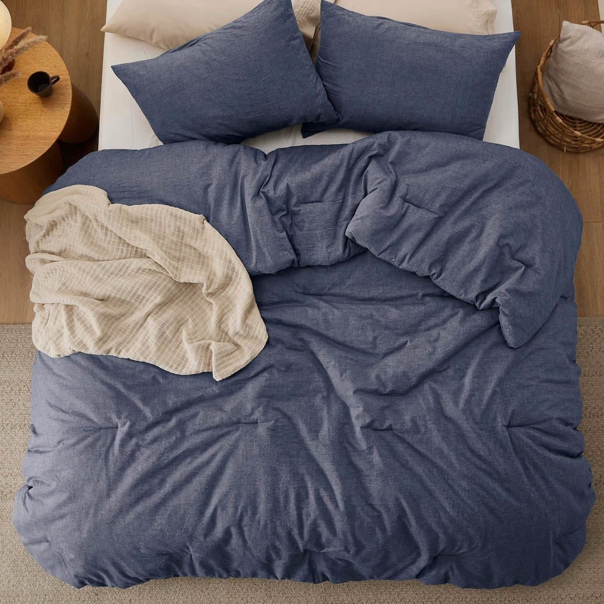 Bed Comforter, Prewashed Cotton Set for Year-Round Bedroom Comfort and Restful Sleep, 5 Sizes and 12 Colors image 53