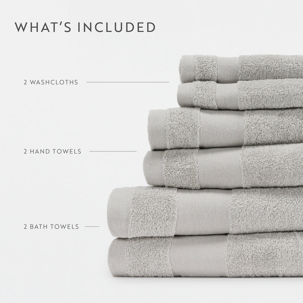 Bath Towel Set, Ultra Soft 100% Cotton 6 Piece, Machine-Washable Care for Home Bathrooms and Everyday Care, 8 Color Options image 53