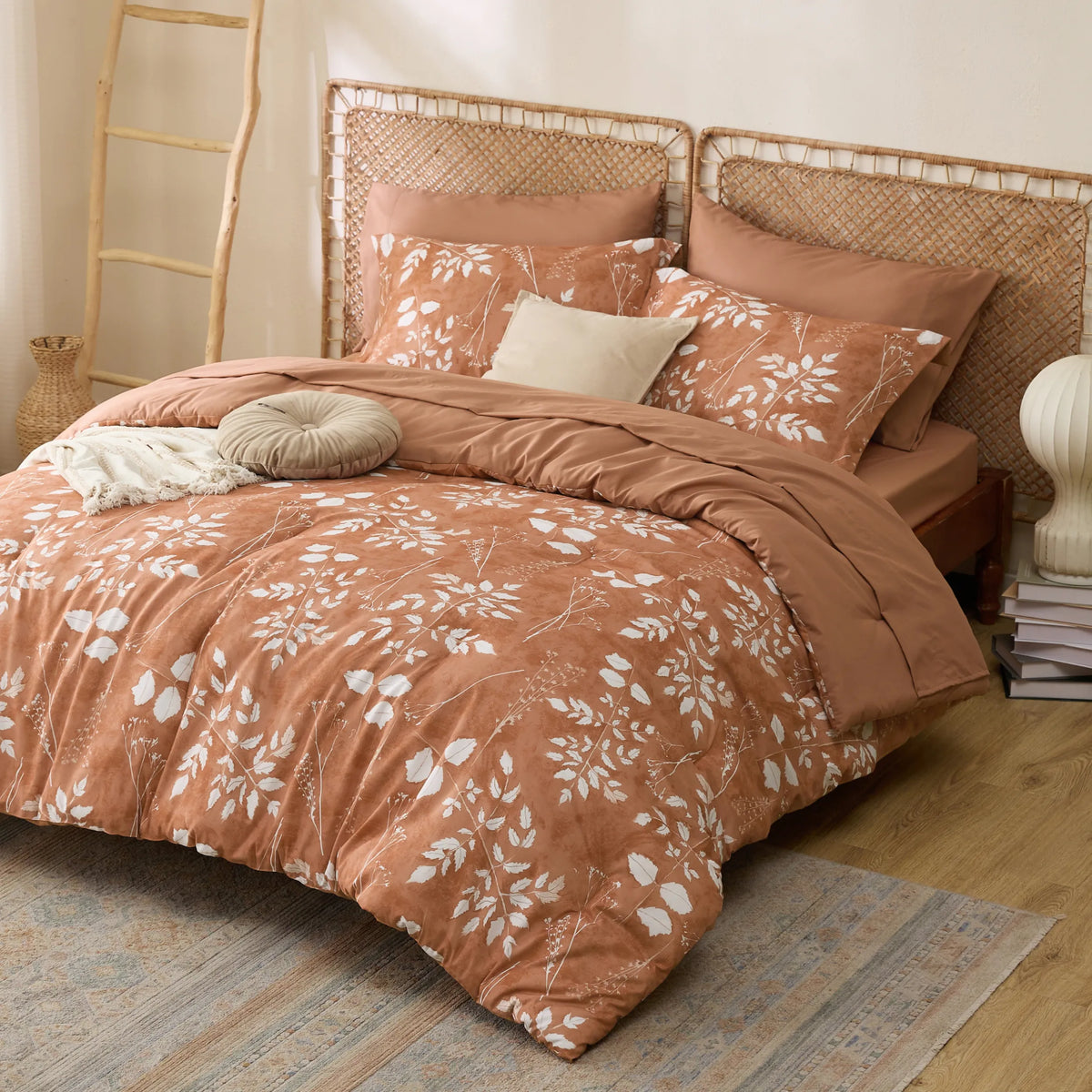 Bed Comforter, Elegant Floral Sets for Everyday Bedding and Comfortable Sleep, 4 Sizes and 15 Colors image 53