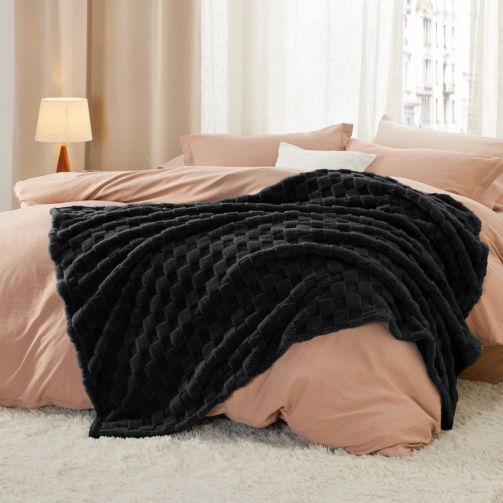 Cozy Throw Blanket, Jacquard Shaggy Sherpa for Living Rooms, Bedrooms and Everyday Lounging, 4 Sizes and 19 Colors image 53