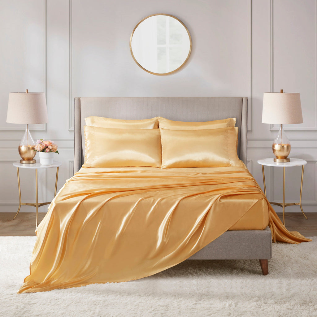 Bed Sheet Set, Satin for Master Bedrooms, Guest Beds and Daily Use, 6 Sizes and 12 Colors, Designed for Everyday Home Use image 53