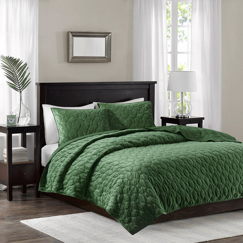 Cozy Throw Blanket, Harper 3 Piece Velvet Quilt Set, Machine-Washable Care for Sofas, Beds and Relaxing at Home, 2 Sizes and 7 Colors image 53