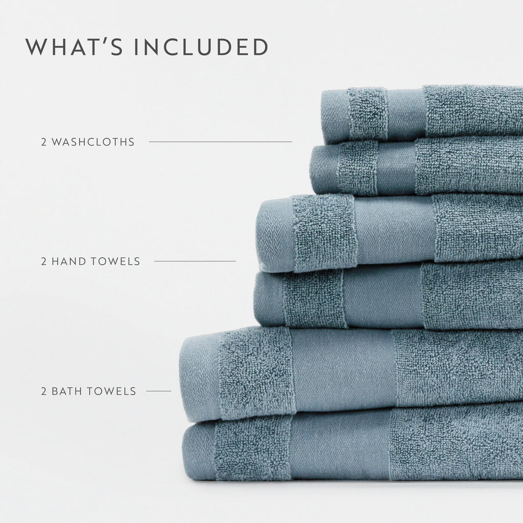 Bath Towel Set, Ultra Soft 100% Cotton 6 Piece, Machine-Washable Care for Home Bathrooms and Everyday Care, 8 Color Options image 54
