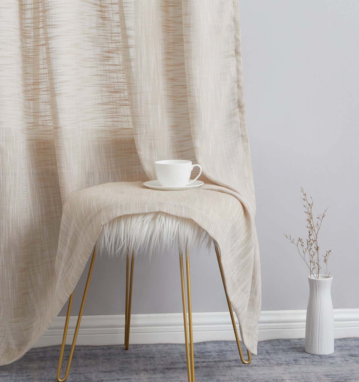 Window Curtain, Madison Faux Linen Sheer Grommet Panels for Bedrooms, Living Rooms and Home Privacy, 8 Sizes and 10 Colors image 54