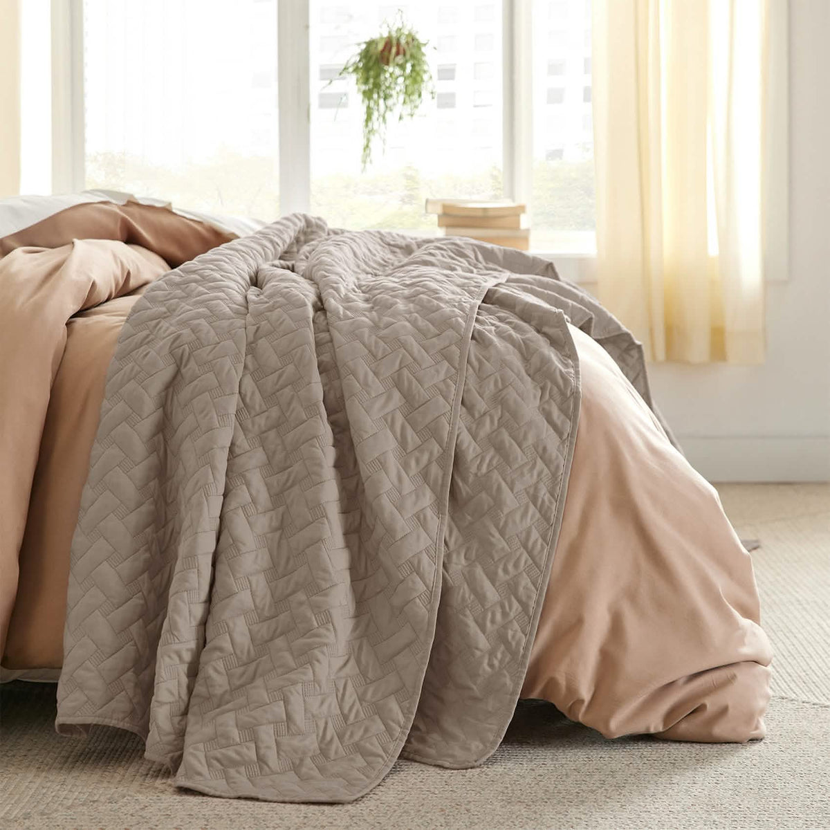 Cozy Throw Blanket, Basket weave Quilt Set, Lightweight Design for Living Rooms, Bedrooms and Everyday Lounging, 6 Sizes and 17 Colors image 54