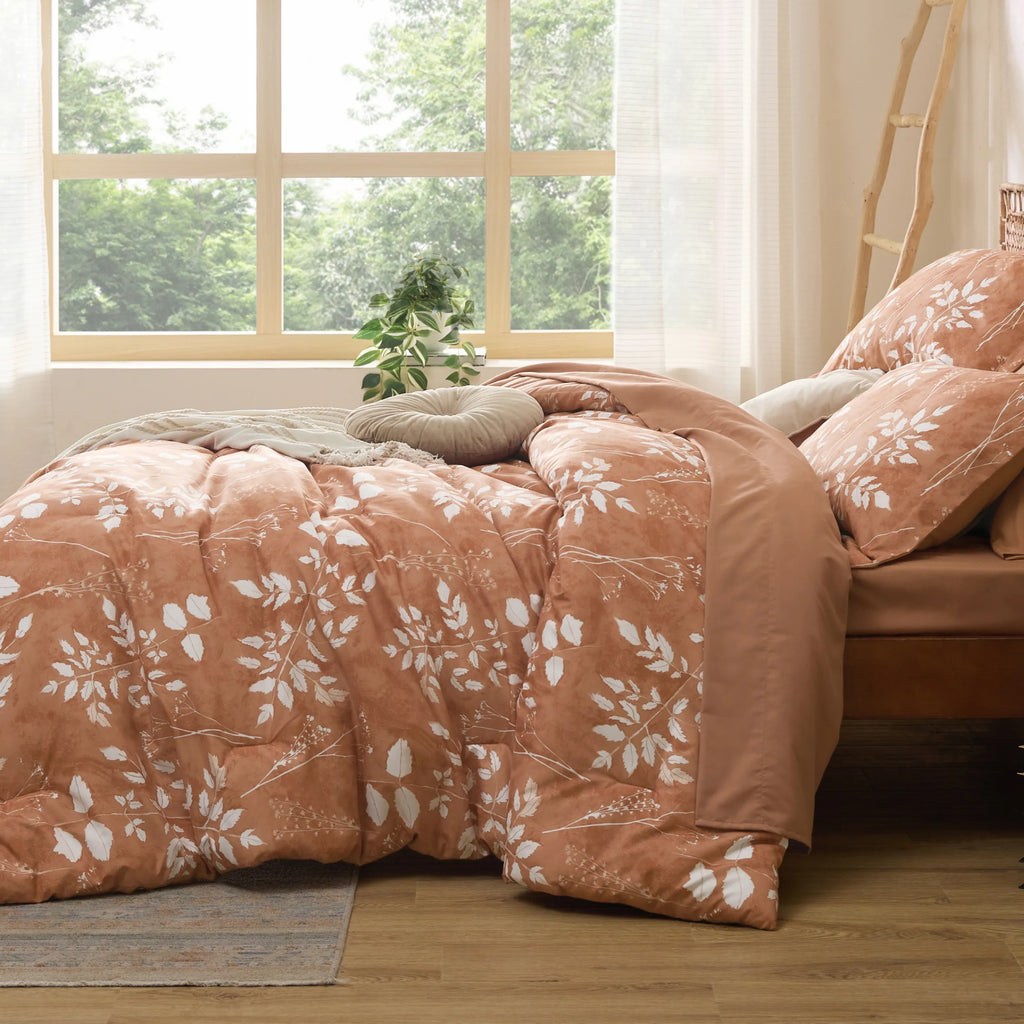 Bed Comforter, Elegant Floral Sets for Everyday Bedding and Comfortable Sleep, 4 Sizes and 15 Colors image 54