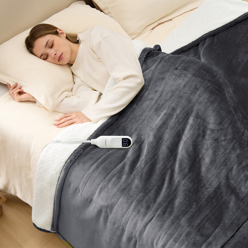 Cozy Throw Blanket, Solid Flannel Heated for Sofas, Beds and Relaxing at Home, 5 Sizes and 11 Colors image 54