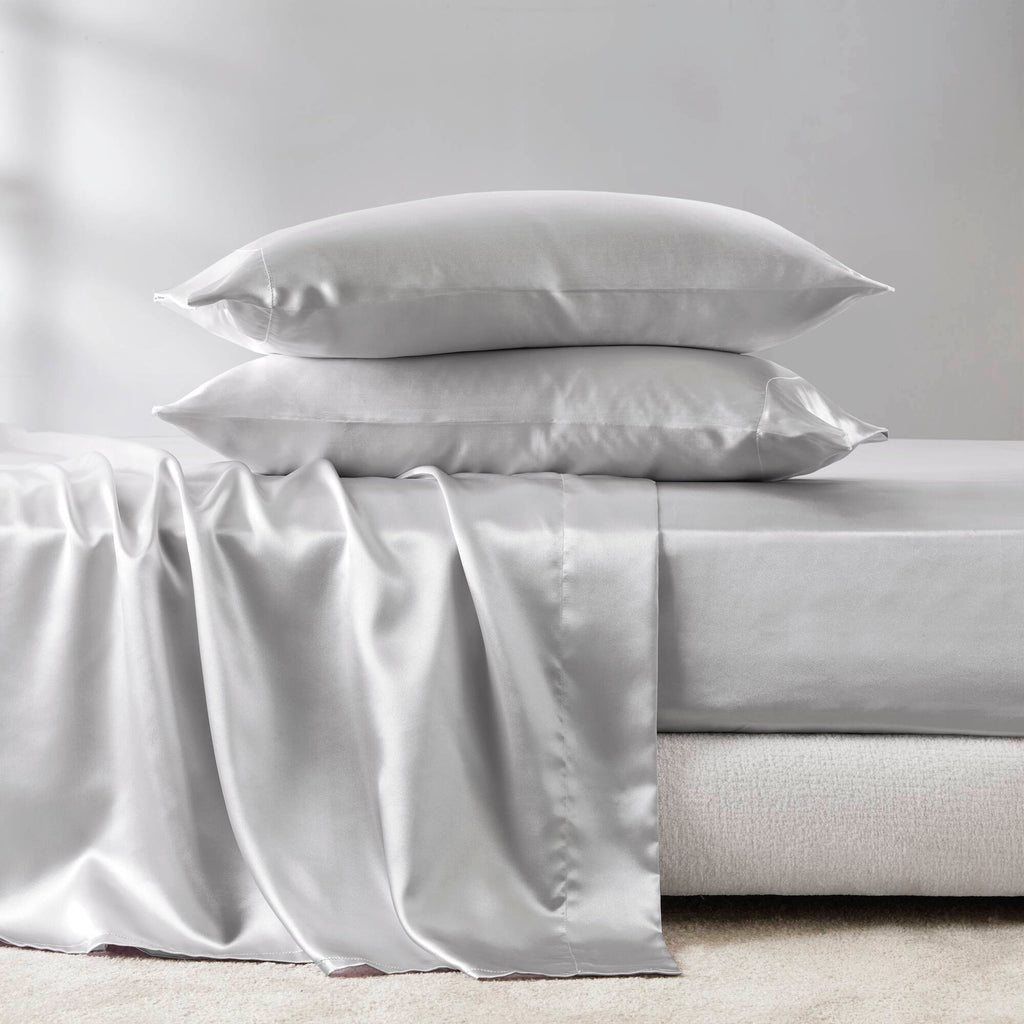 Bed Sheet Set, Satin for Master Bedrooms, Guest Beds and Daily Use, 6 Sizes and 12 Colors, Designed for Everyday Home Use image 55