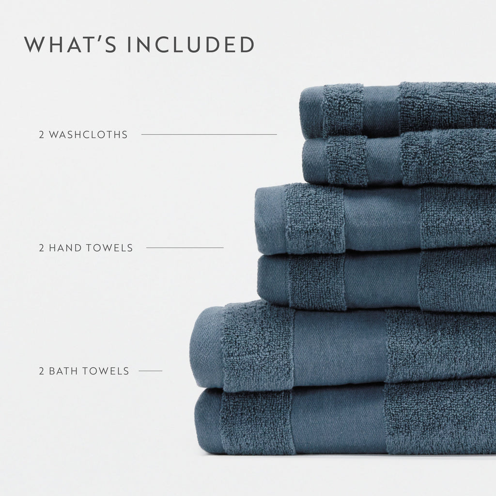 Bath Towel Set, Ultra Soft 100% Cotton 6 Piece, Machine-Washable Care for Home Bathrooms and Everyday Care, 8 Color Options image 55