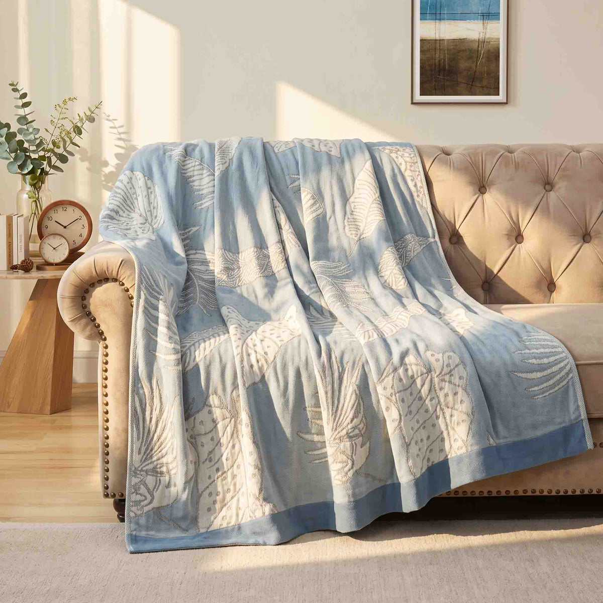 Cozy Throw Blanket, Boho Cotton, Machine-Washable Care for Living Rooms, Bedrooms and Everyday Lounging, 12 Color Options image 55